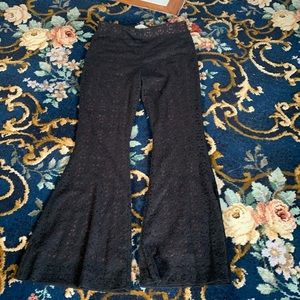 Anthropologie Black Lace Flare Pants